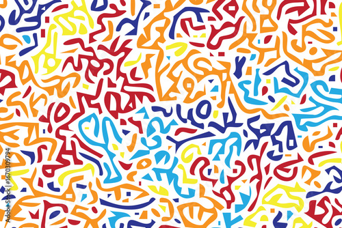 Abstract Composition of Colorful Organic Shapes, seamless pattern vector illustration