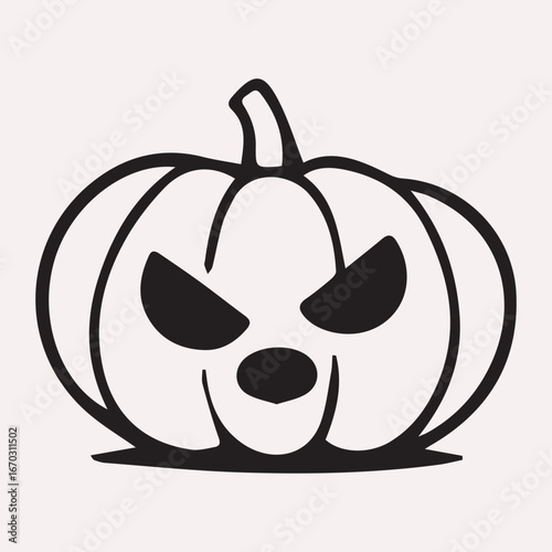 Spooky carved pumpkin with glowing eyes and a wide grin Halloween jack o lantern