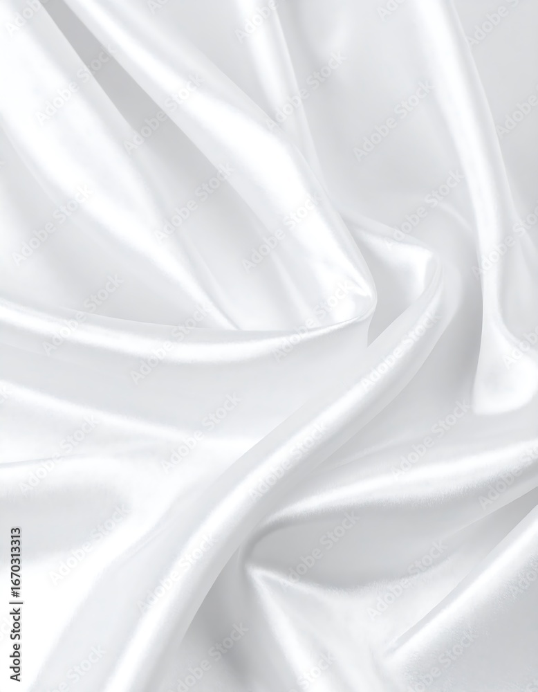 Fototapeta premium Smooth white silk draped