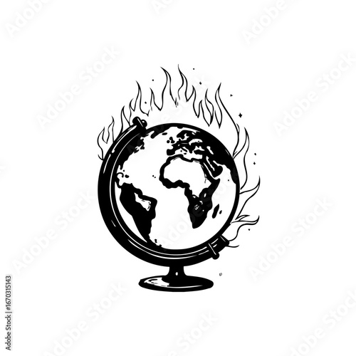 Conceptual earth illustration depicting global warming implications and environmental consequences