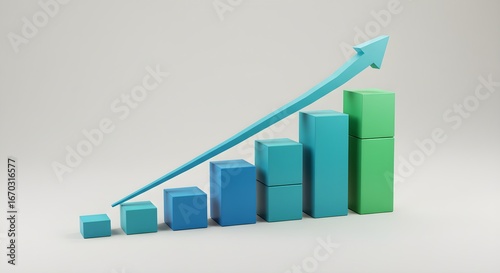 3D Growth Chart Visualization for Business Performance Trends Free Download 3D Growth Chart Visualization for Business Performance Trends
