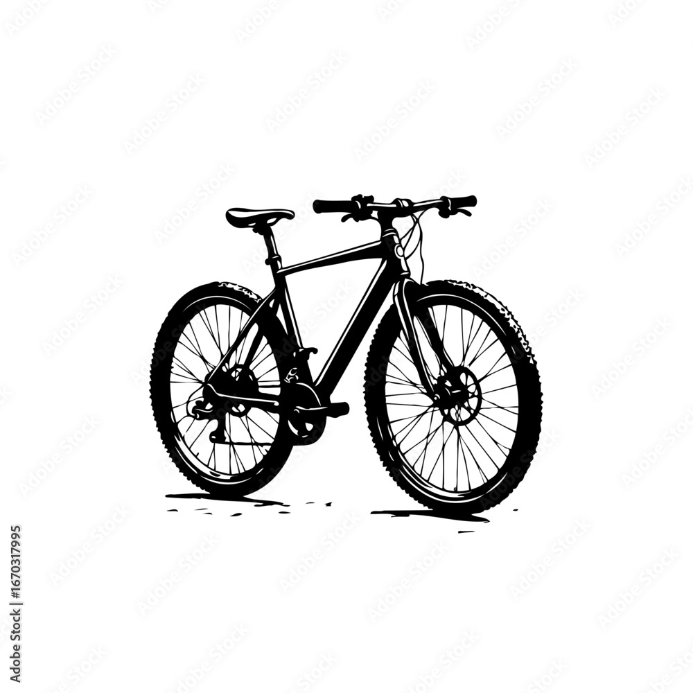 Fototapeta premium Isolated graphic bicycle illustration showcasing outdoor recreation fitness and personal urban