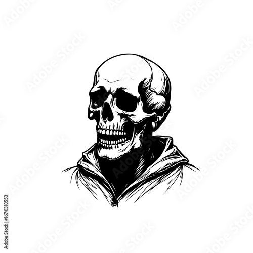 Photos Monochrome skeletal portrait showcasing mortality and impermanence artistic anat