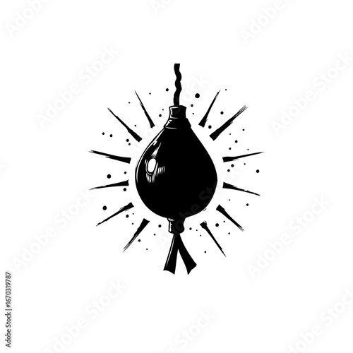 Vintage boxing speed bag artwork showcasing dedication fitness training and athletic prowess