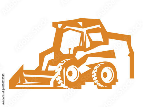 Industrial Excavator Icon Graphic for Construction Machinery and Infrastructure Work