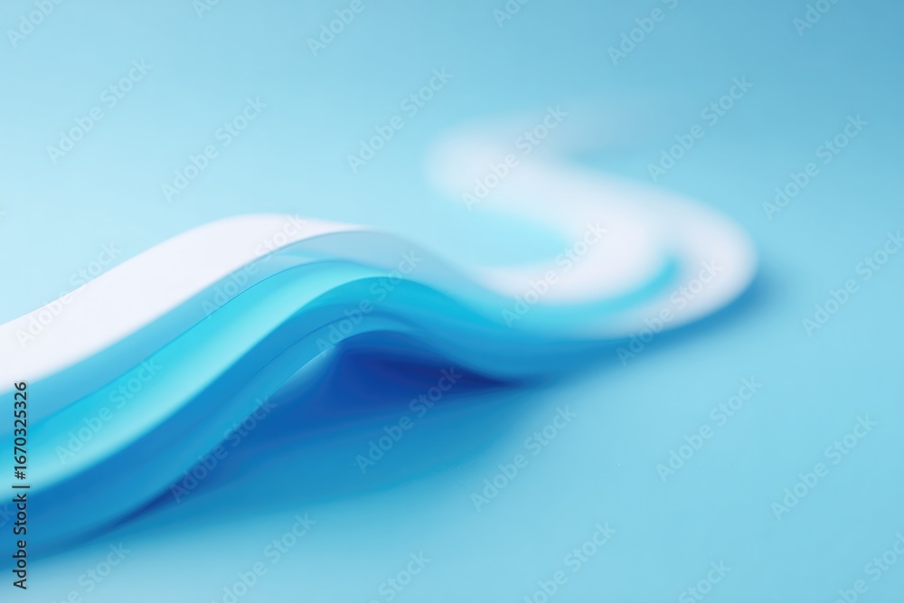 Obraz premium Soft curves blend in shades of blue, creating serene, fluid aest