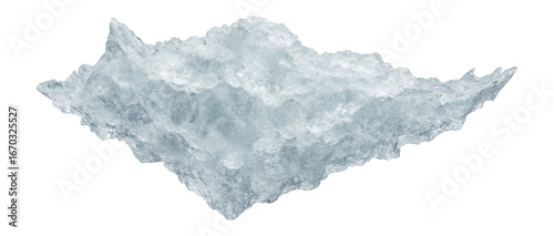 Sharp-edged brash ice fragment with a rough, granular surface