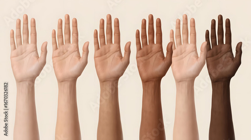 Six Skin Tone Hand Chart  fitzpatrick hand