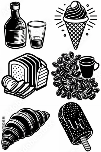 Wallpaper Mural vector illustration of a set of food icons Torontodigital.ca