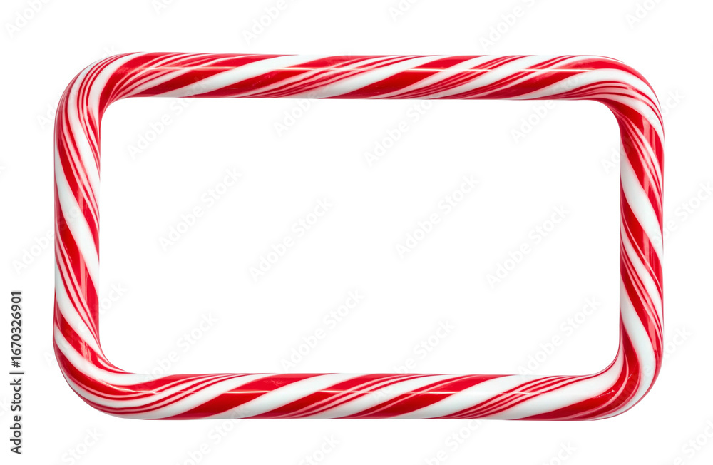 Fototapeta premium Candy Cane Frame on transparent background, cutout