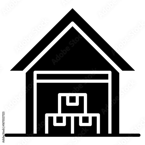 Warehouse glyph icon