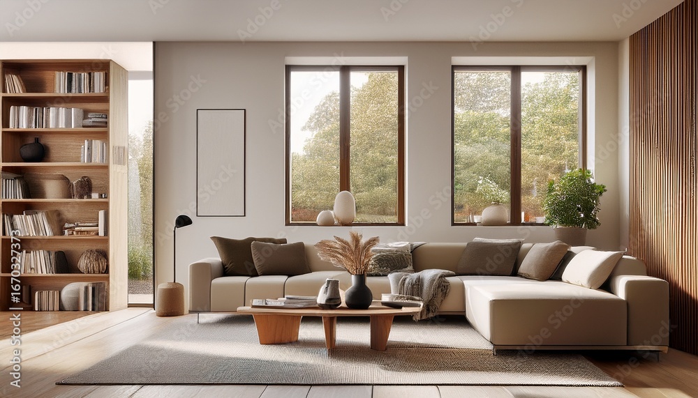 Fototapeta premium modern home interior living room design