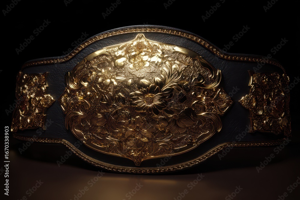 Obraz premium Championship Belt - First Place Winner in Gold for Sports Championship
