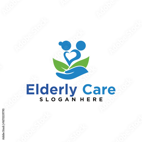 Best elderly care logo design with minimalist premium vector concept