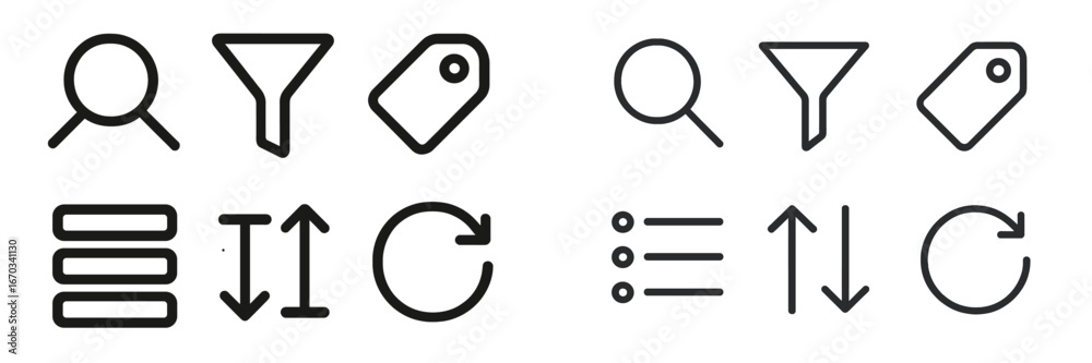Collection of simple icons representing various actions and objects in a minimalist design style Collection of simple icons representing various actions and objects in a minimalist design style