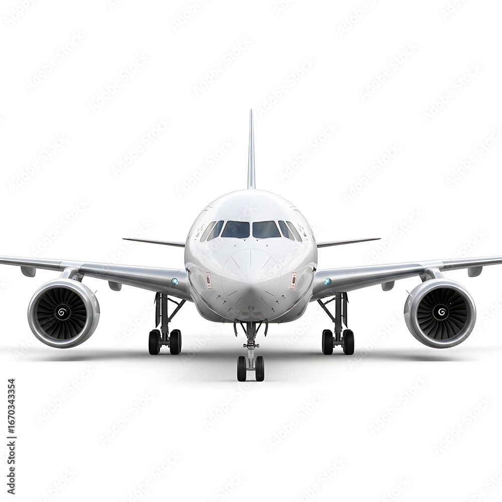 Naklejka premium Modern jetliner front view (1)