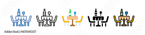 Dining Table Icon Multi Style Illustration