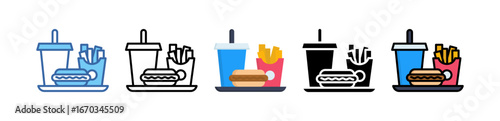 Fast Food Icon Multi Style Illustration