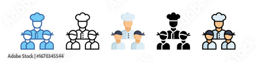 Kitchen Staff Icon Multi Style Illustration