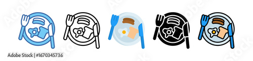 Breakfast Plate Icon Multi Style Illustration