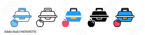 Lunch Box Icon Multi Style Illustration