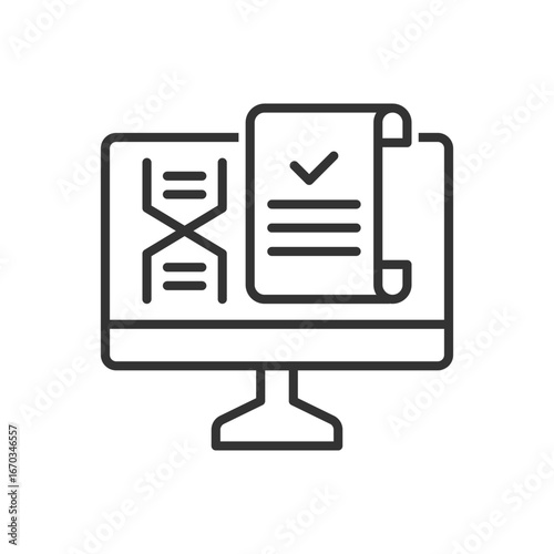 Dna Report With Computer Icon