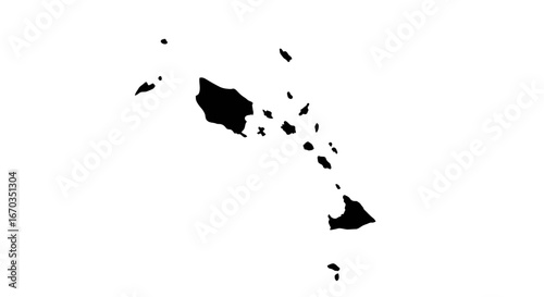 Black and white map depicting the archipelago of Saint Vincent and the Grenadines.
