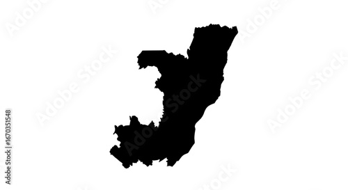 Silhouette map of the African nation of the Democratic Republic of Congo.