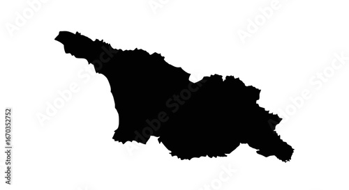 Silhouette map of Georgia, highlighting its unique geographical shape.