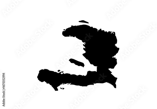 Abstract black ink painting of the Dominican Republic.