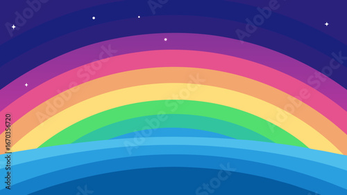 digital aurora sky rainbow colors