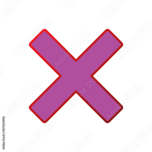 Close Button Icon Purple X Mark for Cancellation or Deletion