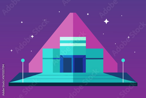 holographic shopping mall background