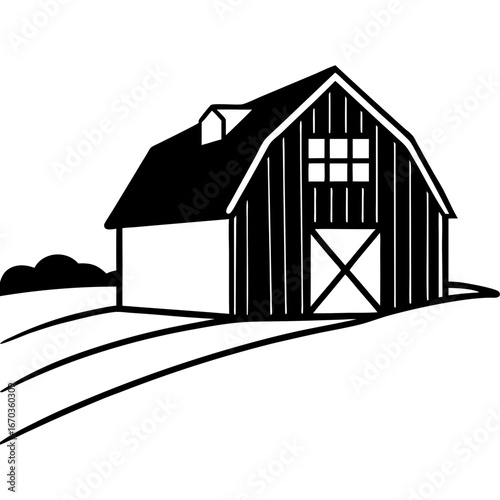 “Abandoned rustic barn in a wide countryside field”