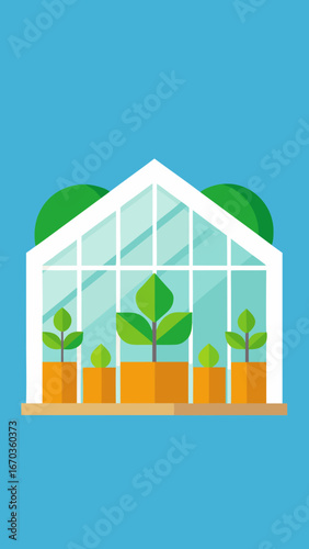 smart agriculture greenhouse background flat design