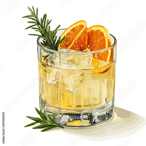 Citrusy Sotol Cocktail with Orange and Rosemary