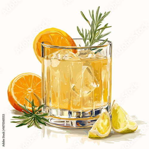 Citrusy Sotol Cocktail with Orange and Rosemary