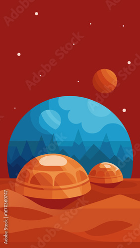 futuristic terraforming mars background eco