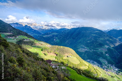 Vineyards on the rolling hills in Santa Maddalena, Rencio district in Bolzano. South Tyrol region, Italy, Europe.