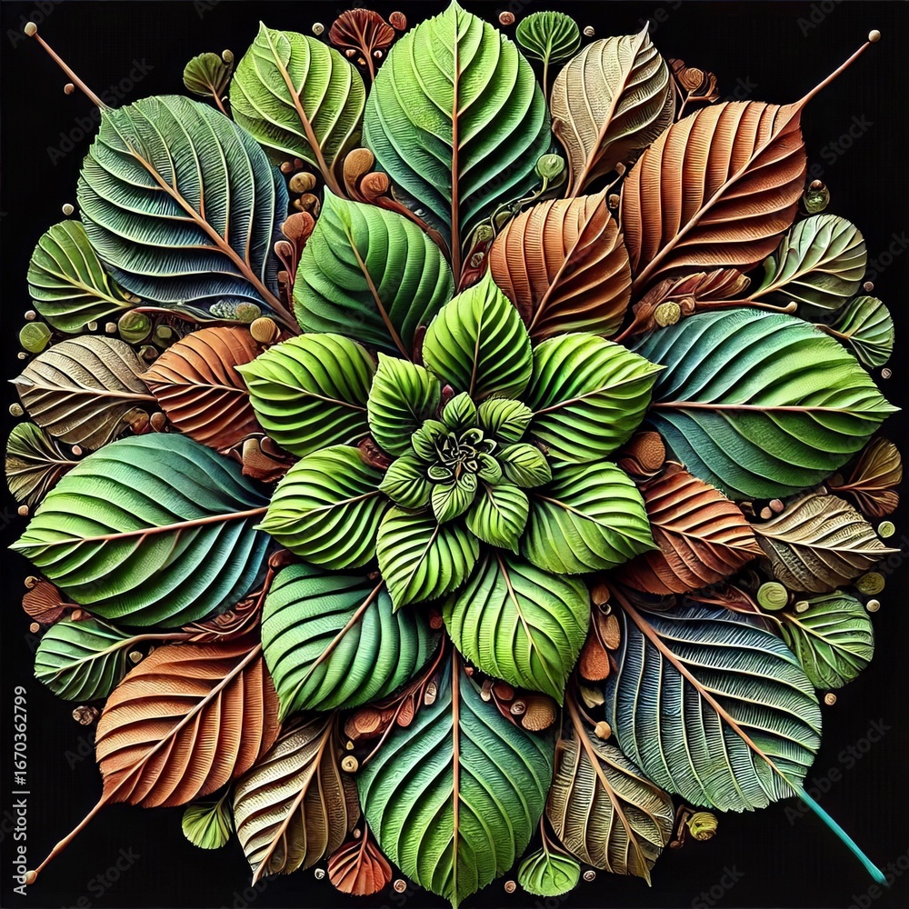 Naklejka premium Tripinnatisect Leaf further divided twice