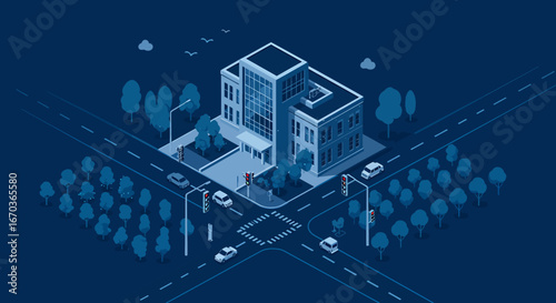 Isometric Modern Building Cityscape.