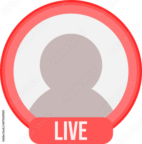 Live Streaming Avatar Frame with User Profile Icon.