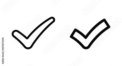 Two black check marks on a white background