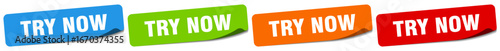 try now sticker. try now sticker set on white background