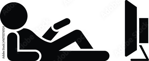Person Lying Down Watching TV