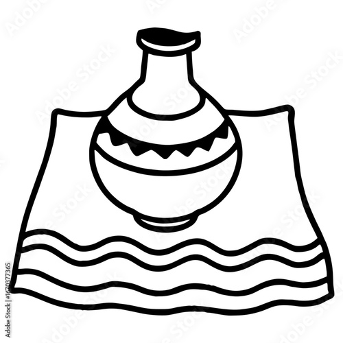 “Handmade clay pottery on linen cloth, artisanal vibe”