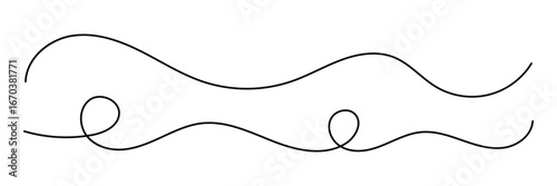 Curve wave seamless pattern. Wavy line with flowing curves. Squiggle line. Abstract hand drawn curve swirl and wave line design. Vector illustration.