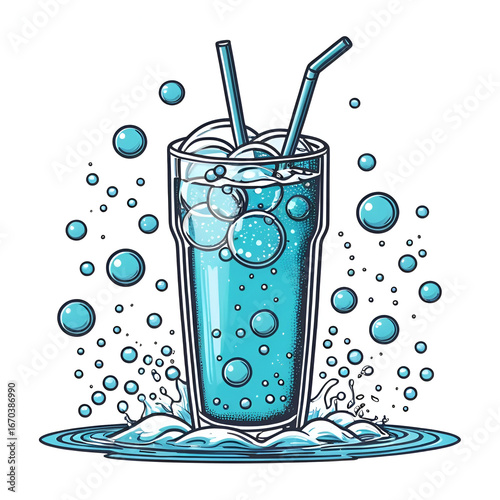 bubbles of fizzy drink or bubbles in the water from fish doodle hand drawn icon. Outline drawing bubbles in the water line clipart symbol