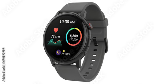 Modern smartwatch displaying activity data
