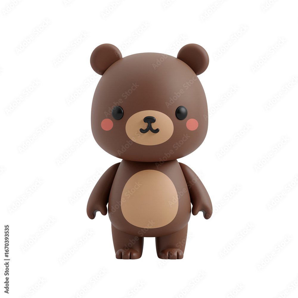 Naklejka premium Charming Brown Bear Figurine on Black Background Captivating for Collectors Art Lovers